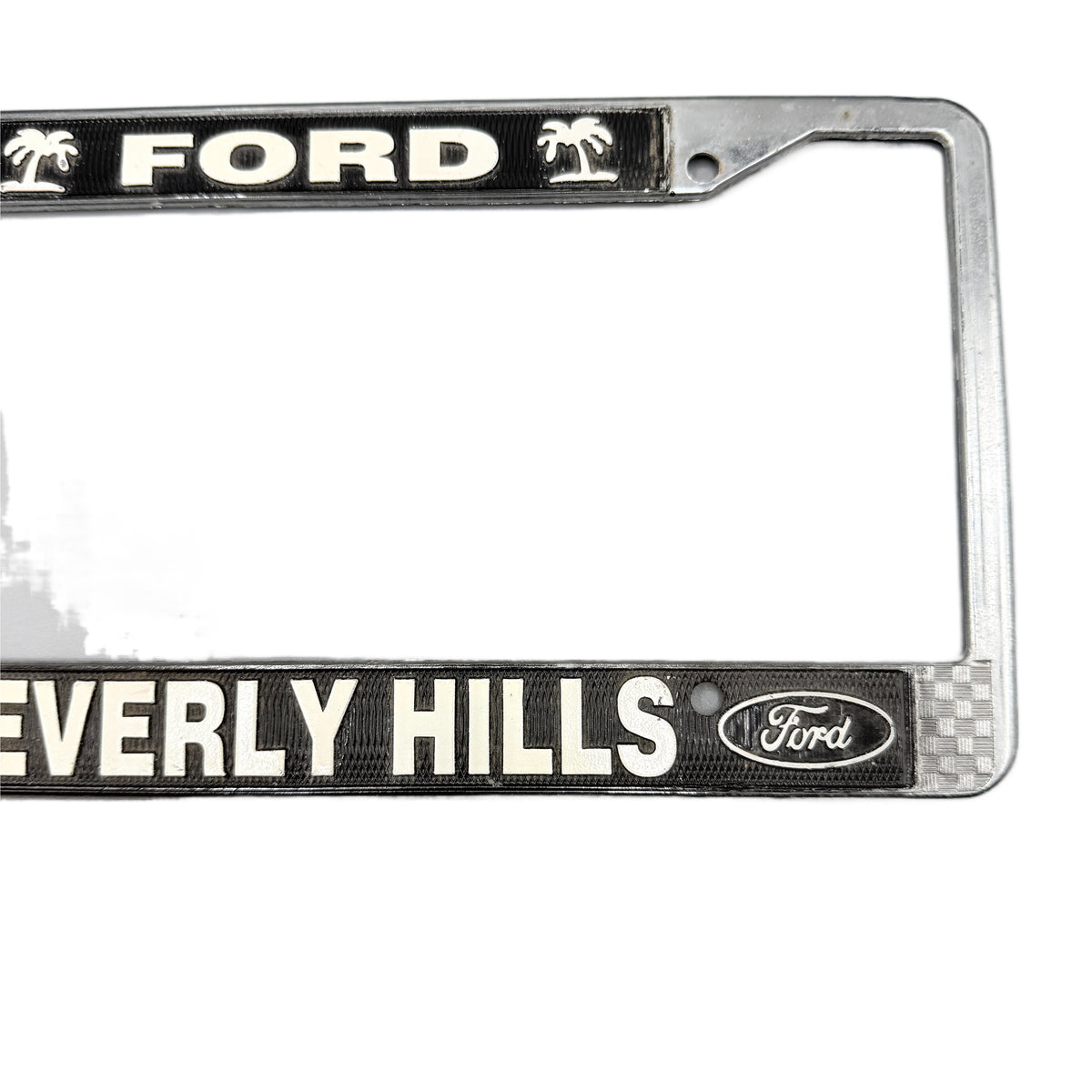 Vintage Metal Ford Beverly Hills License Plate Frame