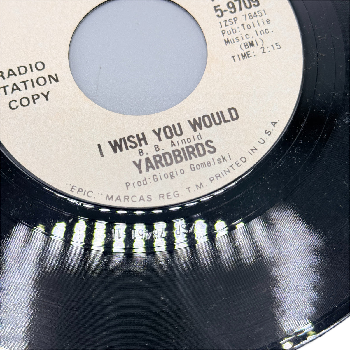 Vintage RARE Yardbirds 45 Vinyl Misprint "I Wish You Could"