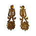 Vintage Amber Tone Rhinestone Chandelier Screw Back Earrings