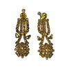 Vintage Amber Tone Rhinestone Chandelier Screw Back Earrings