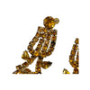 Vintage Amber Tone Rhinestone Chandelier Screw Back Earrings