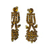 Vintage Amber Tone Rhinestone Chandelier Screw Back Earrings