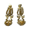 Vintage Amber Tone Rhinestone Chandelier Screw Back Earrings