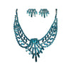 Vintage 1950’s Icy Blue Rhinestone Necklace & Screw Back Earrings Set