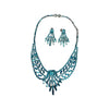Vintage 1950’s Icy Blue Rhinestone Necklace & Screw Back Earrings Set