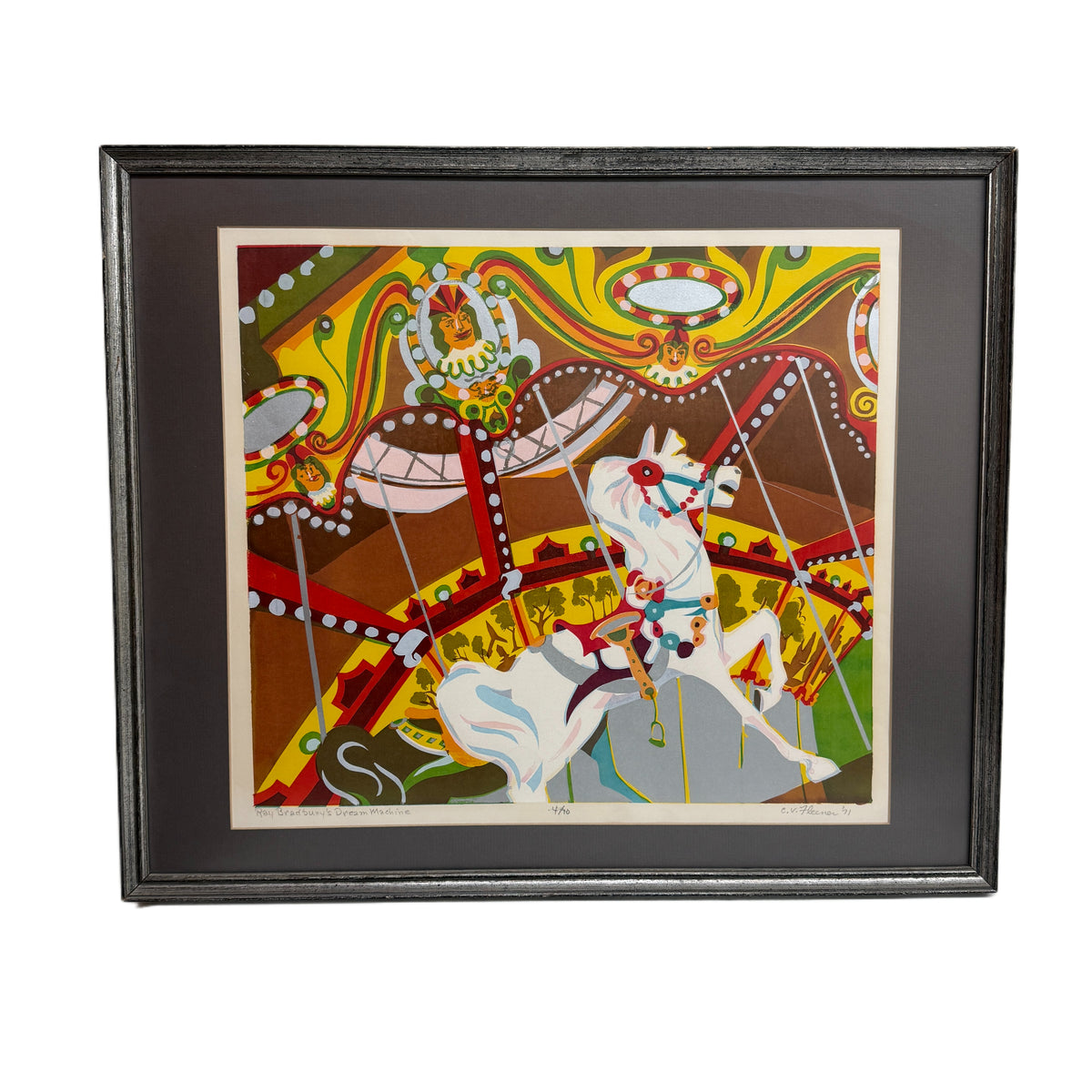 Vintage Disney Artist Catherine V. Fleener "Ray Bradbury's Dream Machine" Serigraph No. 4/10 1971