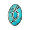 Vintage Old Pawn Sterling Silver Men’s Turquoise Ring