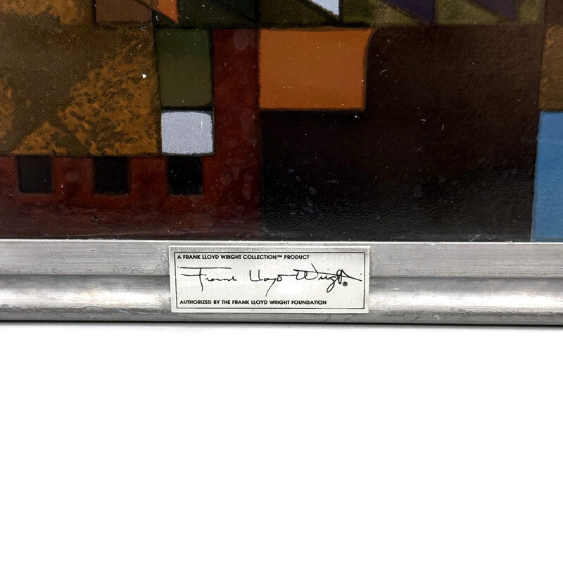 Vintage Frank Lloyd Wright "City By The Sea" Stained Glass Panel