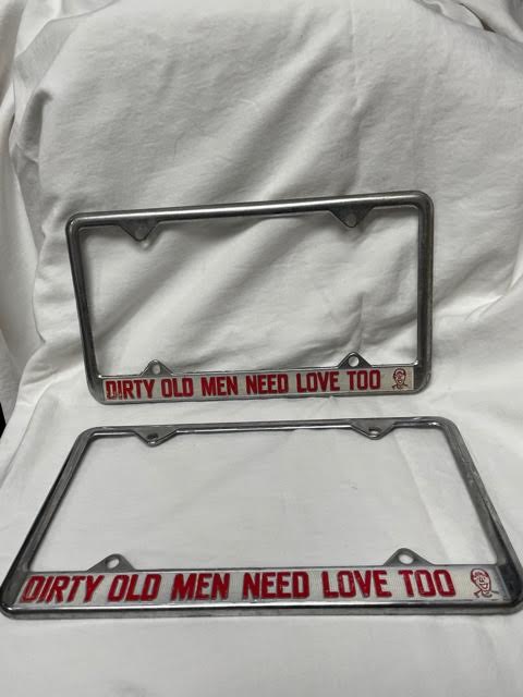 Vintage Pair of Dirty Old Men License Plate Frames