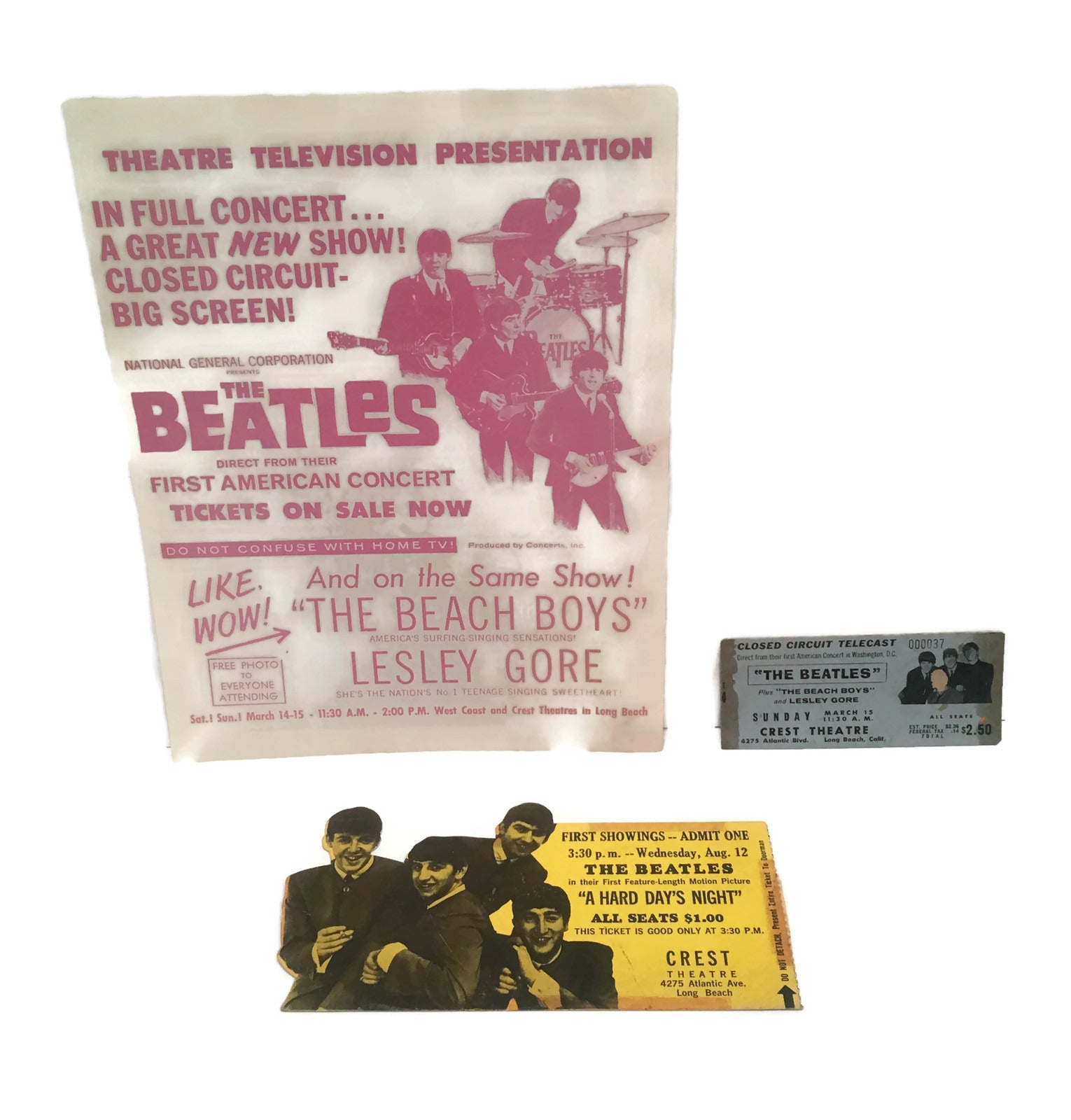 Group of 3 Original Beatles Items c. 1964