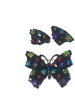 Rivoli Rhinestone Butterfly Brooch & Clip Earring Set