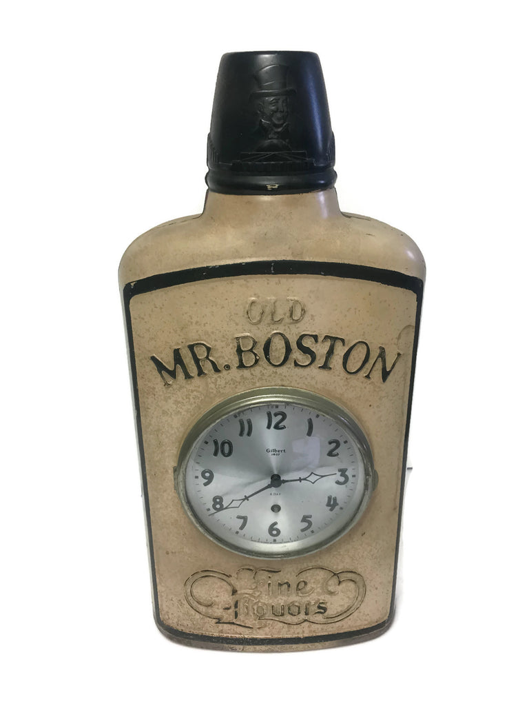Mr. Boston Embossed Tin Advertising Clock