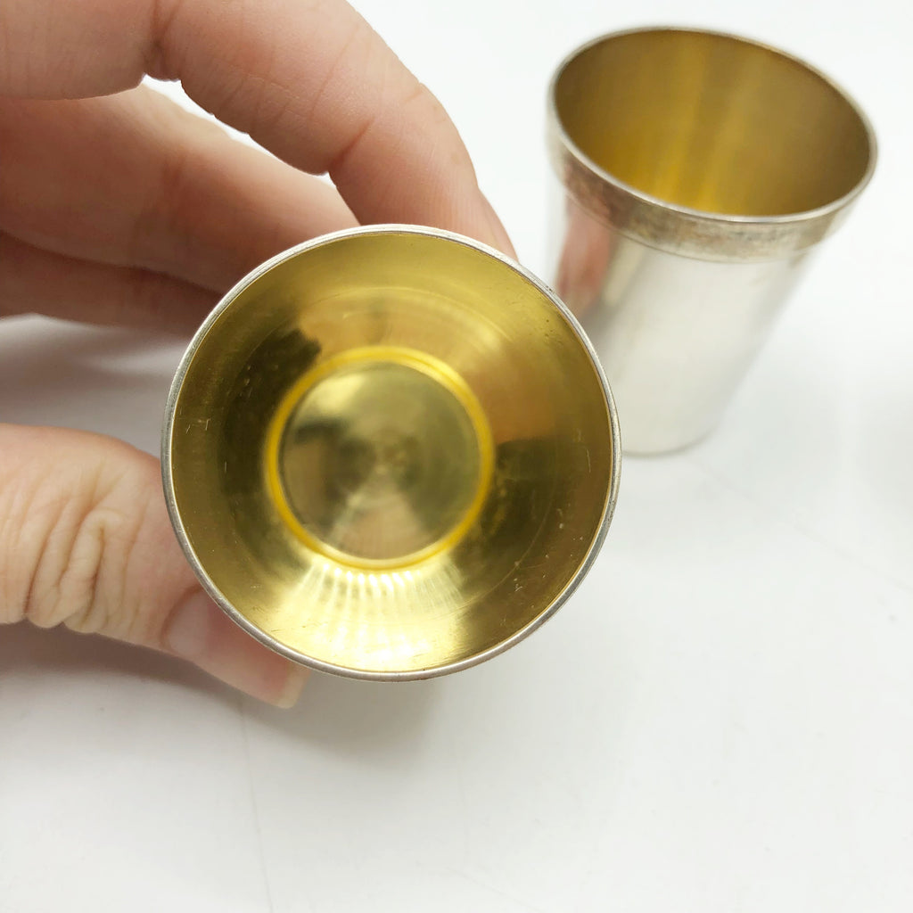 Set of 4 Shichisei Tokyo Silver 950 Shot Glasses