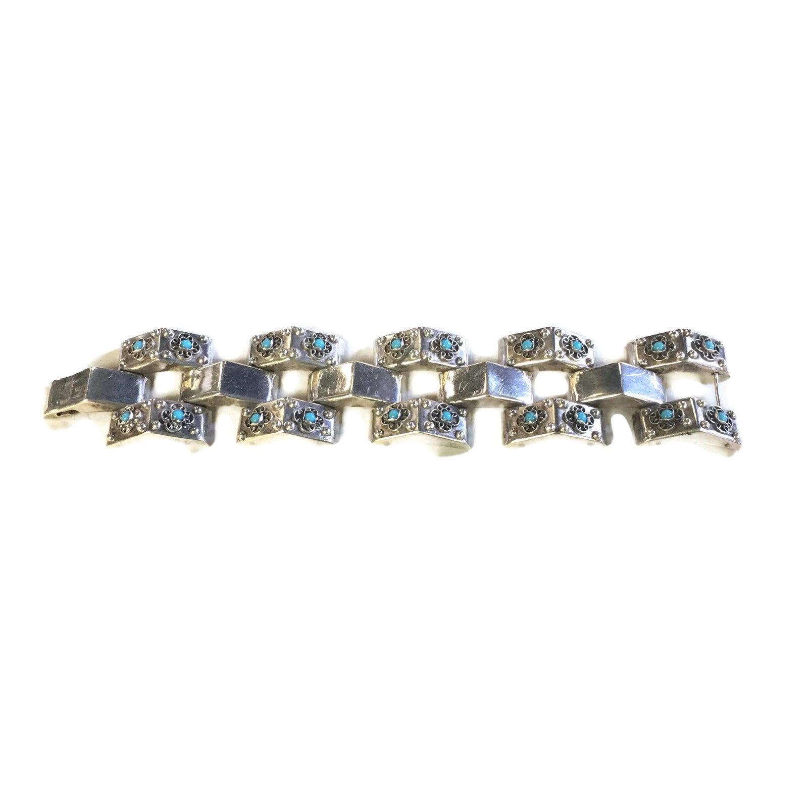 Vintage Sterling Silver Tank Bracelet Circa 1930's