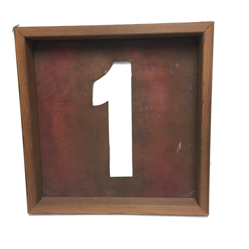 Wood Framed Vintage Copper Stencil #1