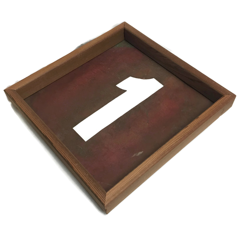 Wood Framed Vintage Copper Stencil #1