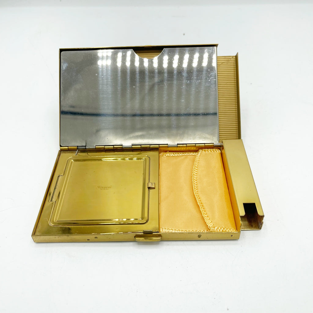 Vintage Gold Toned Volupte Purse Style Compact