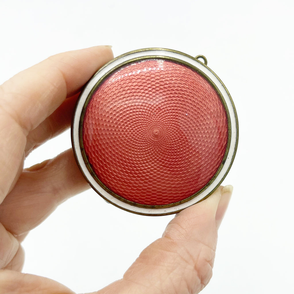 Vintage Round Enamel Top Compact