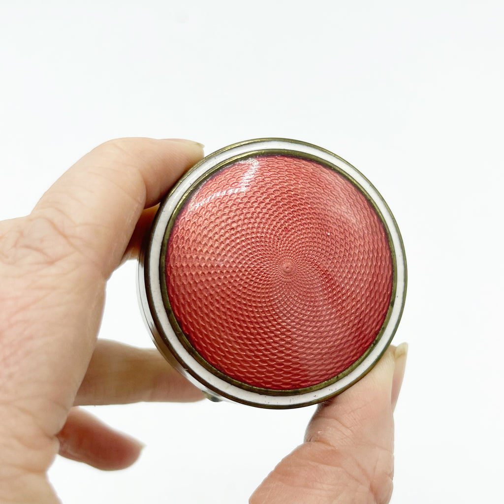 Vintage Round Enamel Top Compact