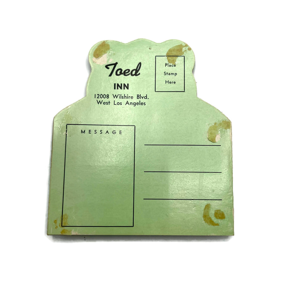Rare Vintage 1940’s Toed Inn Los Angeles Menu Postcard