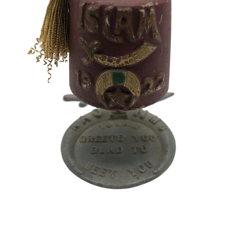 Vintage Rare 1922 Shriners Was Aluminum Fez Greeting Token