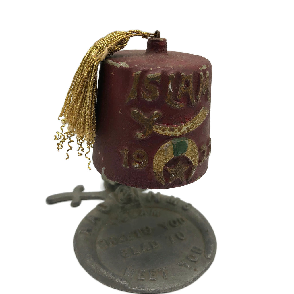 Vintage Rare 1922 Shriners Was Aluminum Fez Greeting Token