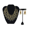 Vintage Goldtone Rhinestone Costume Runway Necklace & Earrings Set