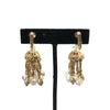 Vintage Goldtone Rhinestone Costume Runway Necklace & Earrings Set