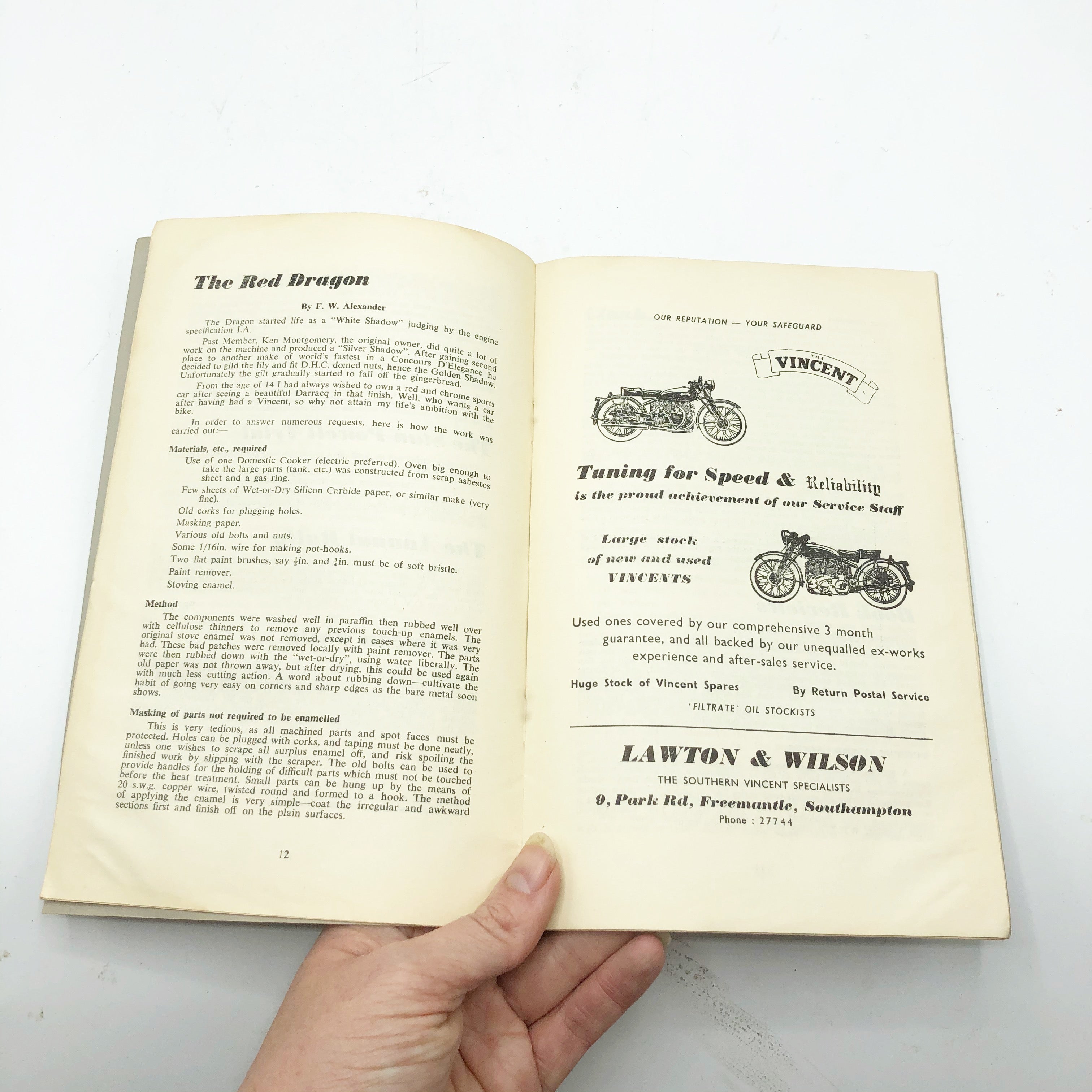 Vintage 1950’s Vincent Owners Club Magazine