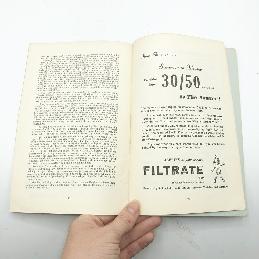 Vintage 1950’s Vincent Owners Club Magazine