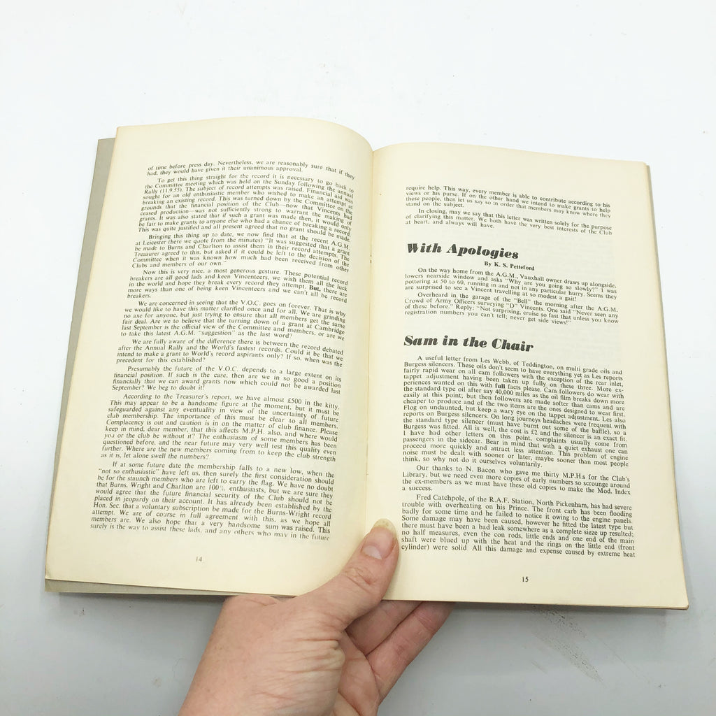 Vintage 1950’s Vincent Owners Club Magazine