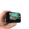 Vintage Unusual Turquoise & Silver Saddle Ring
