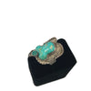 Vintage Unusual Turquoise & Silver Saddle Ring