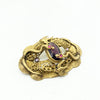 Victorian Rhinestone Gold Tone Snake Brooch