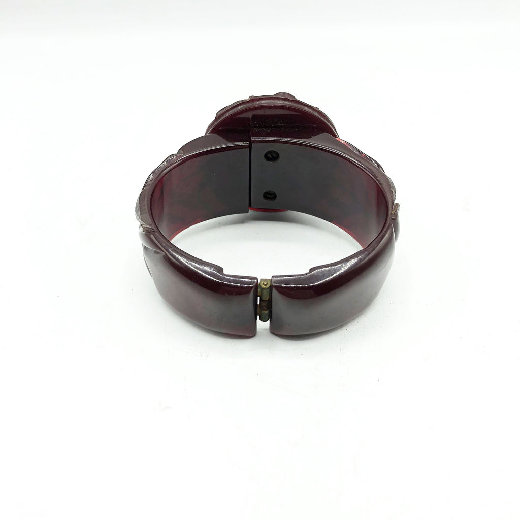 Vintage 1930’s Carved Bakelite Clamp Bracelet