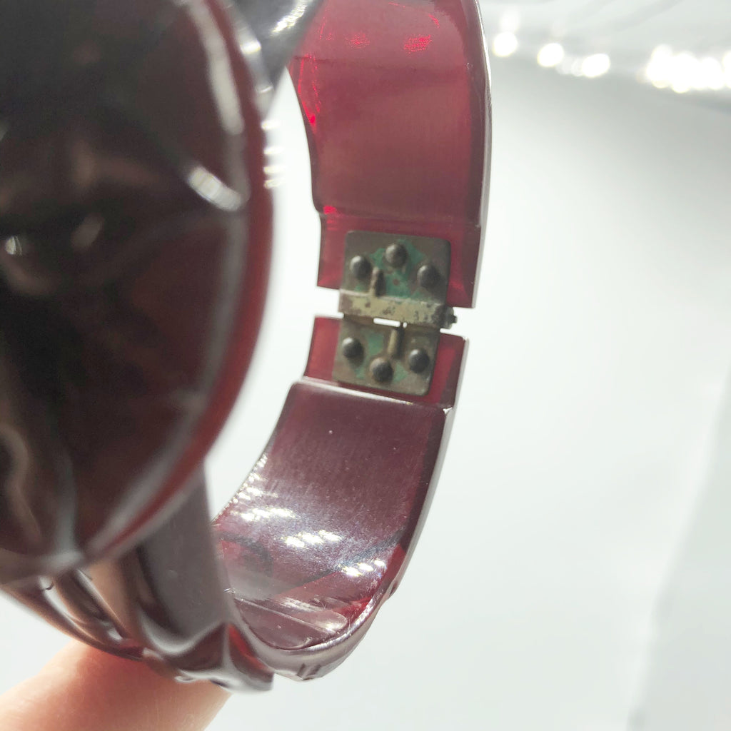 Vintage 1930’s Carved Bakelite Clamp Bracelet