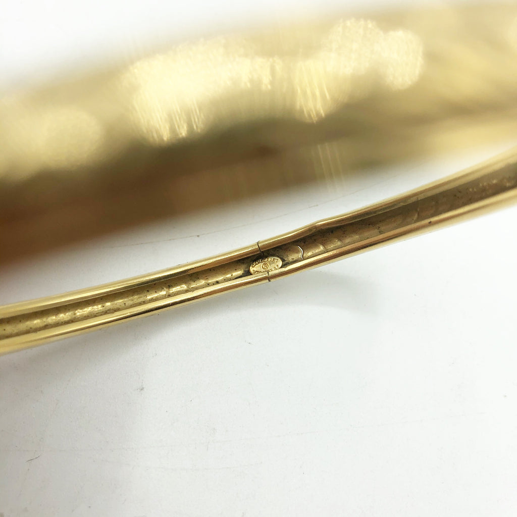 Vintage Gold Plate Etched Bangle Bracelet