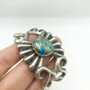 Vintage Sandcast Silver & Turquoise Cuff Bracelet