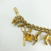 Vintage Costume Jewelry Chunky Gold Tone Charm Bracelet