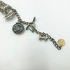 Vintage Sterling Silver Charm Bracelet W/ 1905 Luis & Clark Expo Gold Coin
