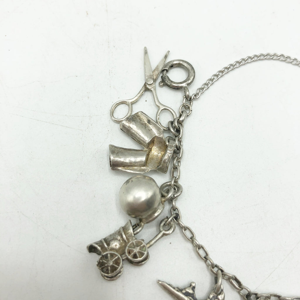 Vintage 1940’s Sterling Charm Bracelet