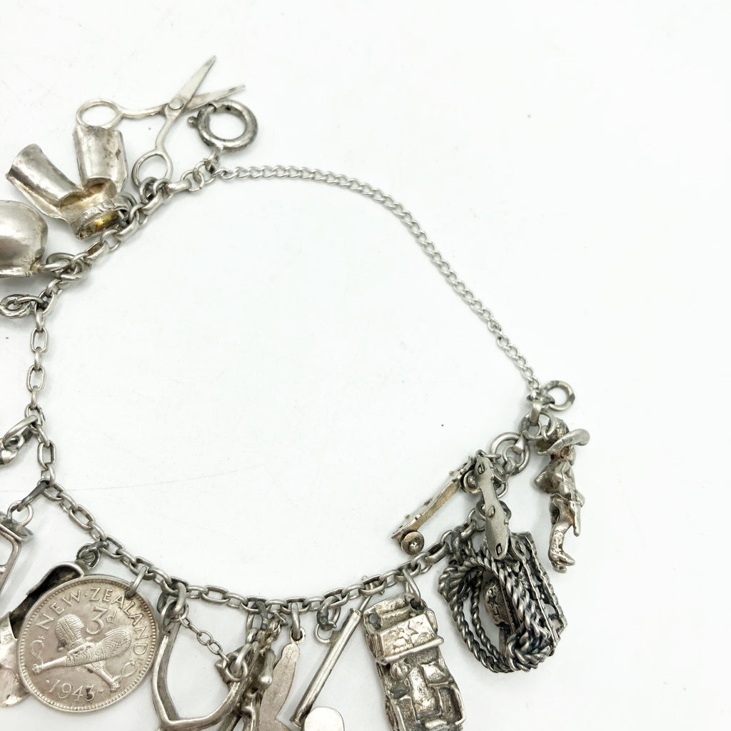 Vintage 1940’s Sterling Charm Bracelet