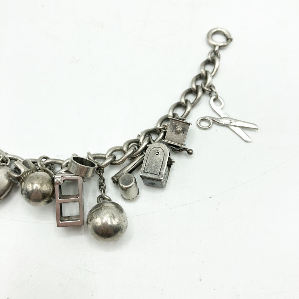 Vintage Sterling Silver Charm Bracelet