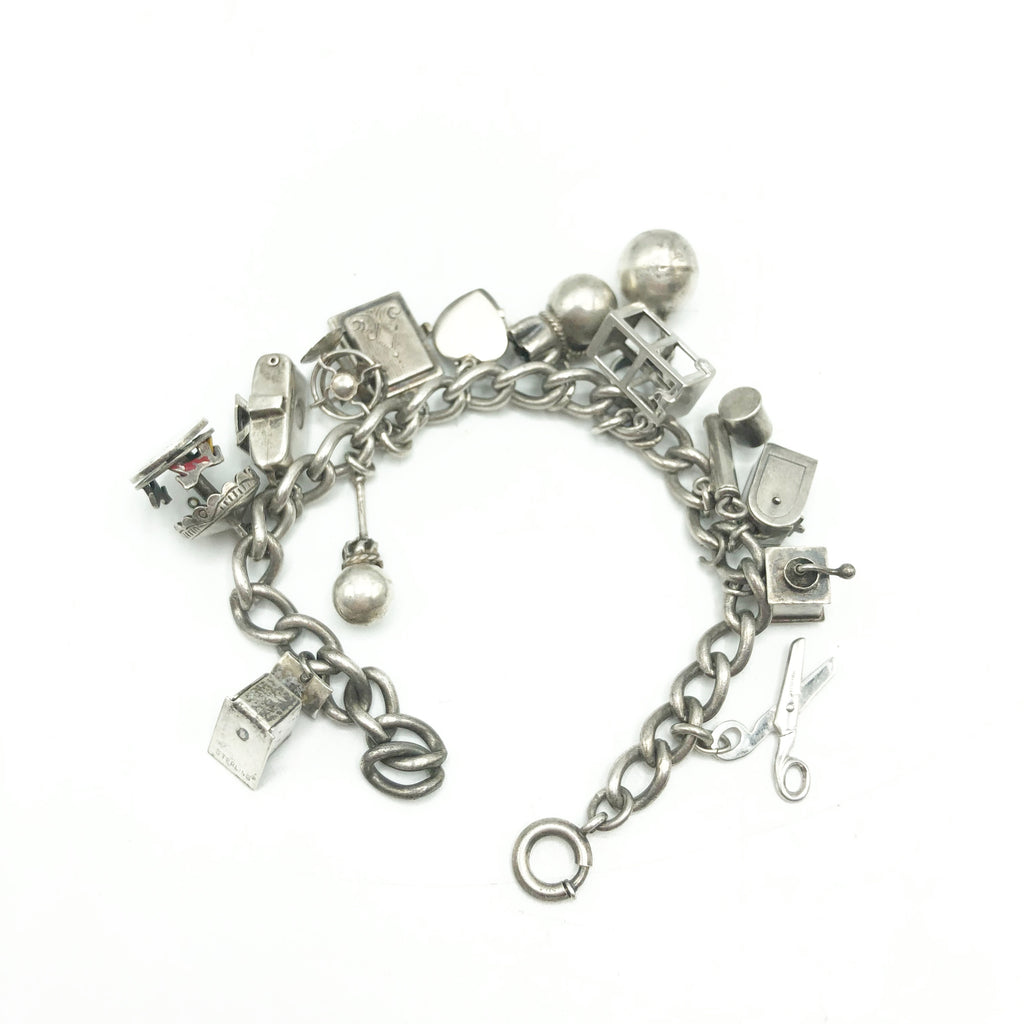 Vintage Sterling Silver Charm Bracelet