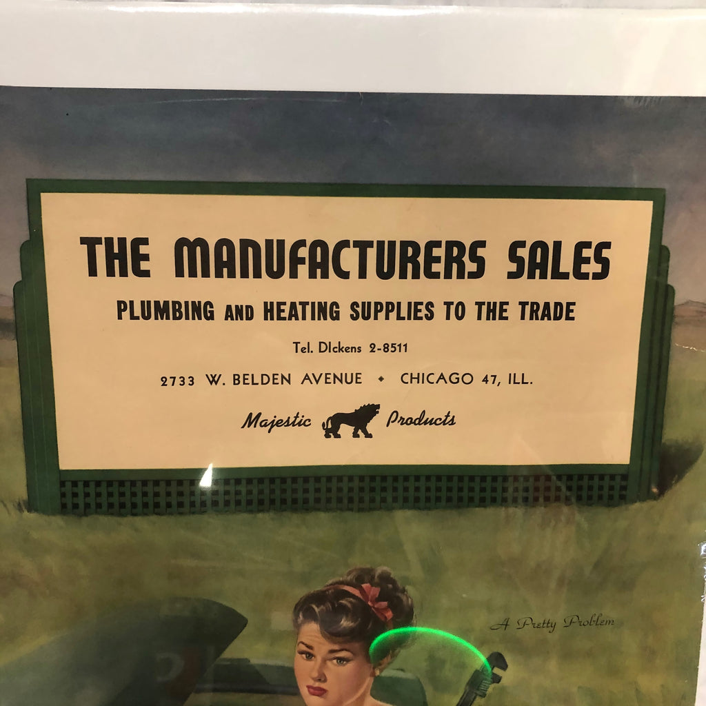 Vintage Manufacture Sales Plumbing and Heating Pin Up Calendar 1954