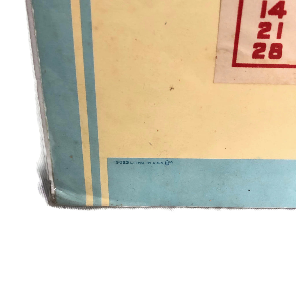 Vintage Pin Up Girl Calendar Page