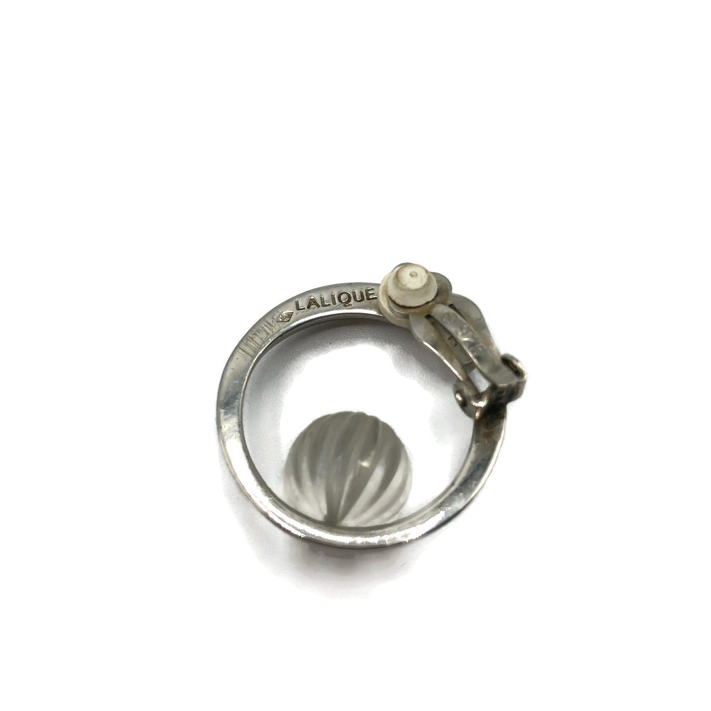 Vintage Sterling Silver Lalique Pendant and Earrings Set