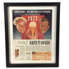 Framed Vintage Safe-T Ice Cream Cone Military Advertisement