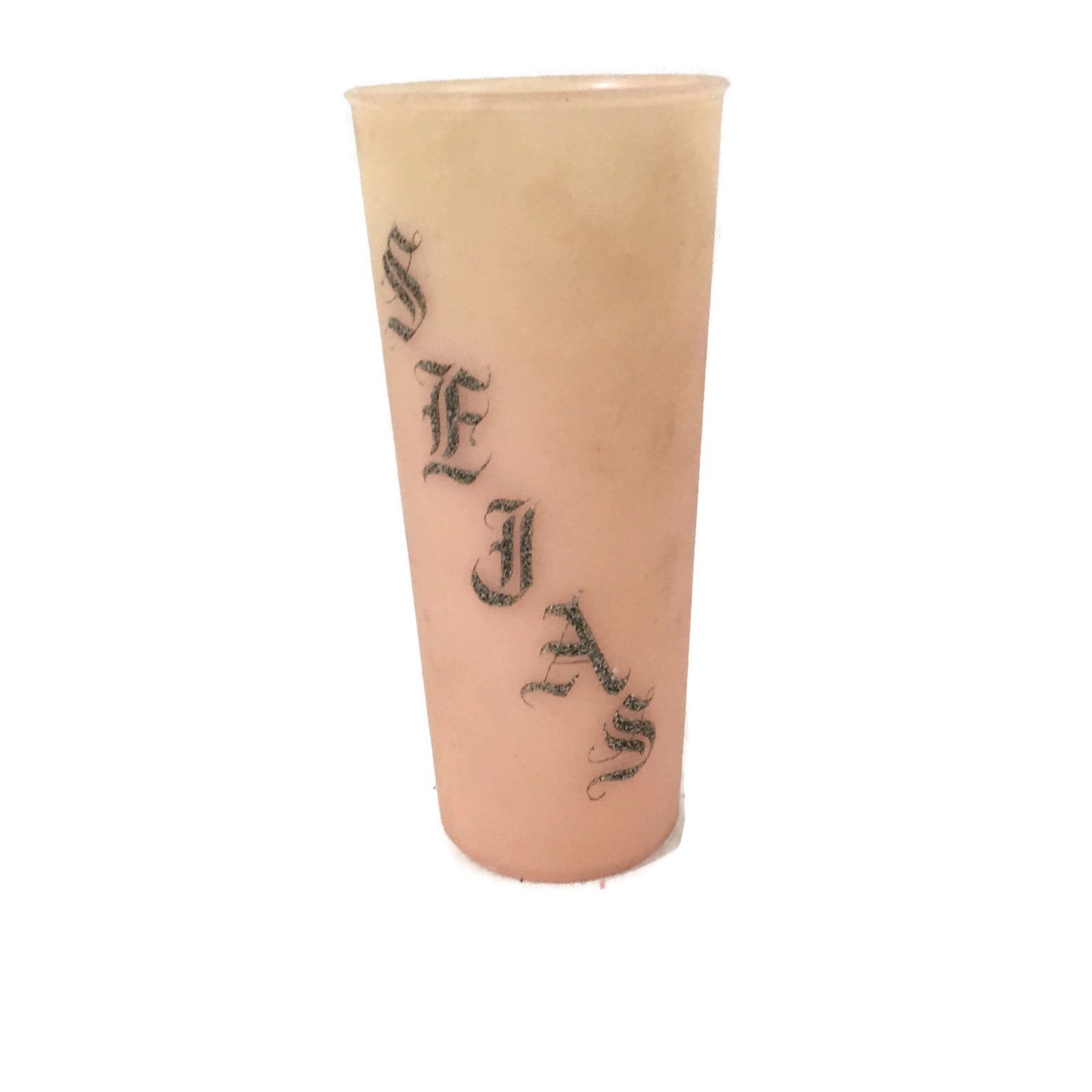Margie Sejas Name Tupperware Tattoo/ Prison Art Cup