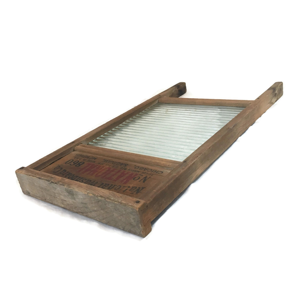 Vintage National Washboard Company Glass Wash Board